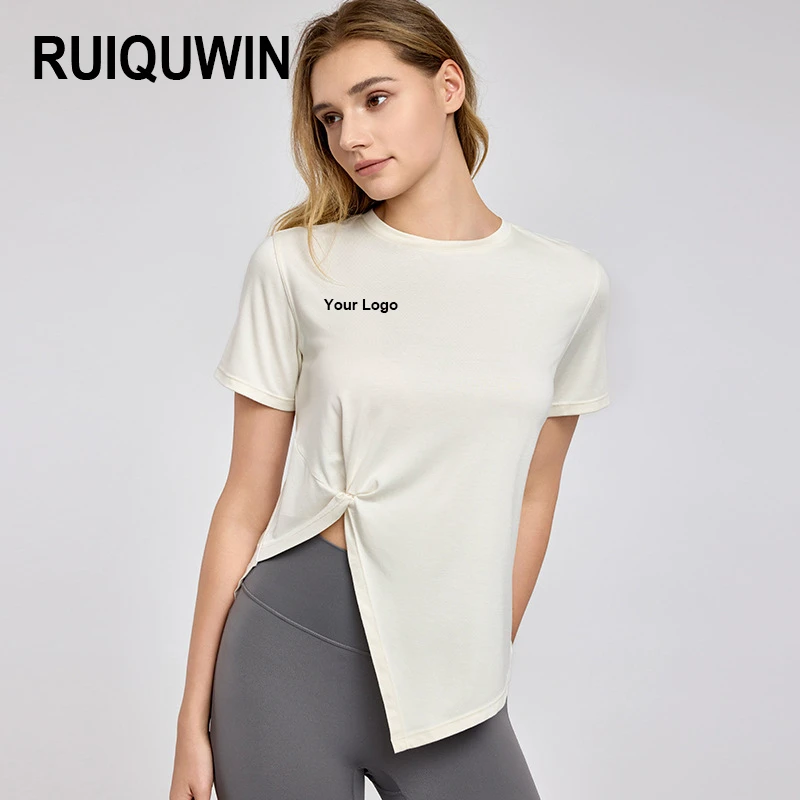 RUIQUWIN Hot Sale Breathable Quick Drying Women's T-shirts Loose Running Yoga Top Quick-Dry Yoga Gym for Women
