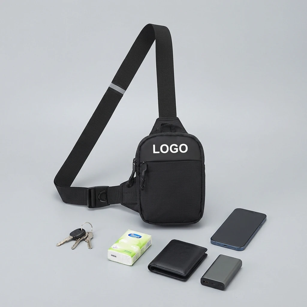 Custom Men's Small Sports Backpack Women's Eco-Friendly Crossbody Mobile Phone Waist Bag Shoulder Chest Bag