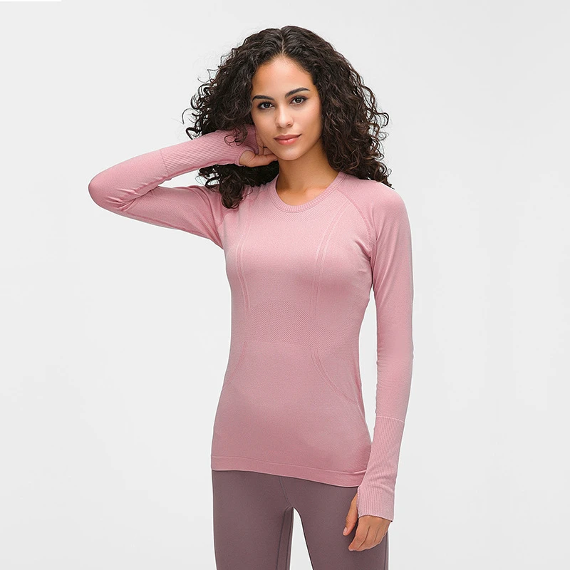 New Slim Fit Breathable Yoga Long Sleeve Women's Long Sleeve Round Neck Sports T-shirt Running Fitness Top