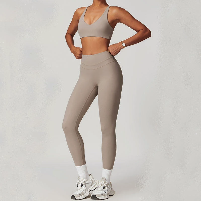 2025 Custom New Design Breathable Quick Dry Women Yoga Set Fitness Active Running High Elastic 5 Pieces Sports Set
