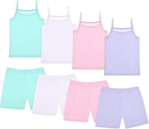 Child Girls Lingerie Set Sports Vest Dance Shorts Bamboo Fiber Antibacterial Quick Dry Breathable Ballet Costume Set