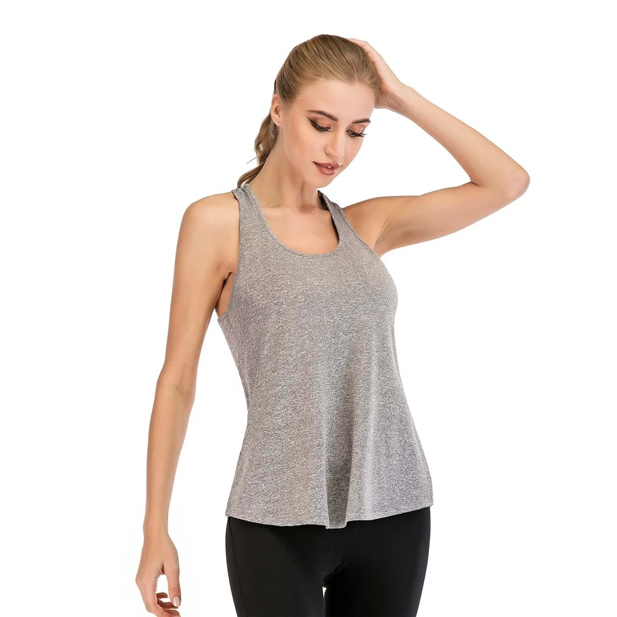PIHA SPORTS Factory Cheap Price Womens Custom Made Super Soft Gym Yoga Fitness Quick Dry Eco-Friendly Polyester/Cotton Tank Tops