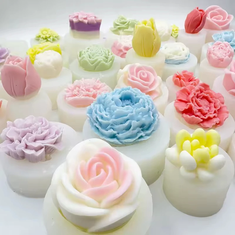 Factory Wholesale Price Scented Candle 3D Silicone Molds Flower and Concrete Plaster Candles Cake Tools