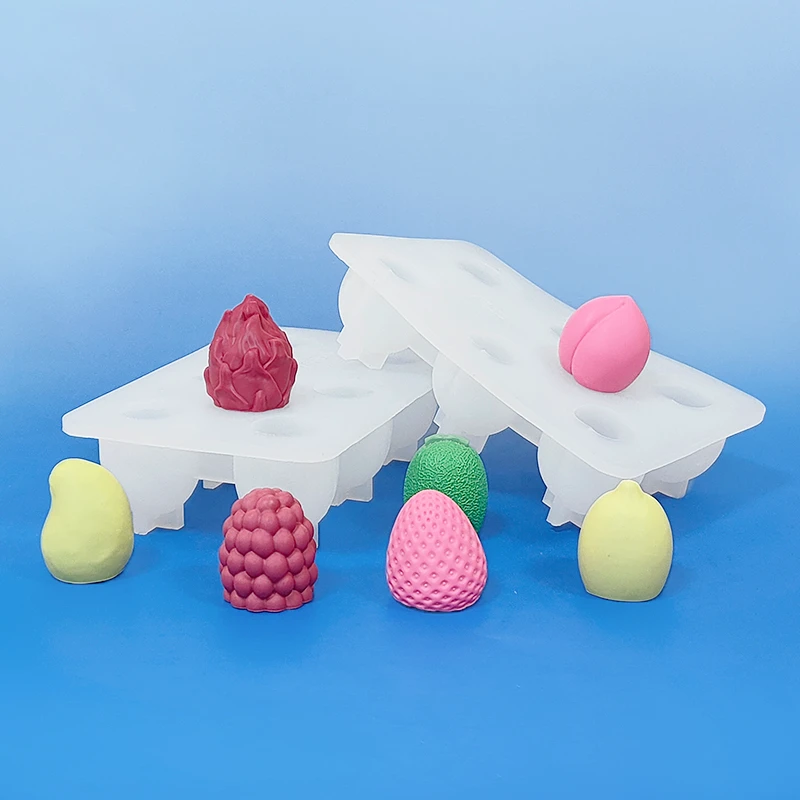 Frozen Mini Fruit Shaped Mold Eco-Friendly Reusable Silicone Peach Cantaloupe Dragon Fruit Mango Easy Demoulding