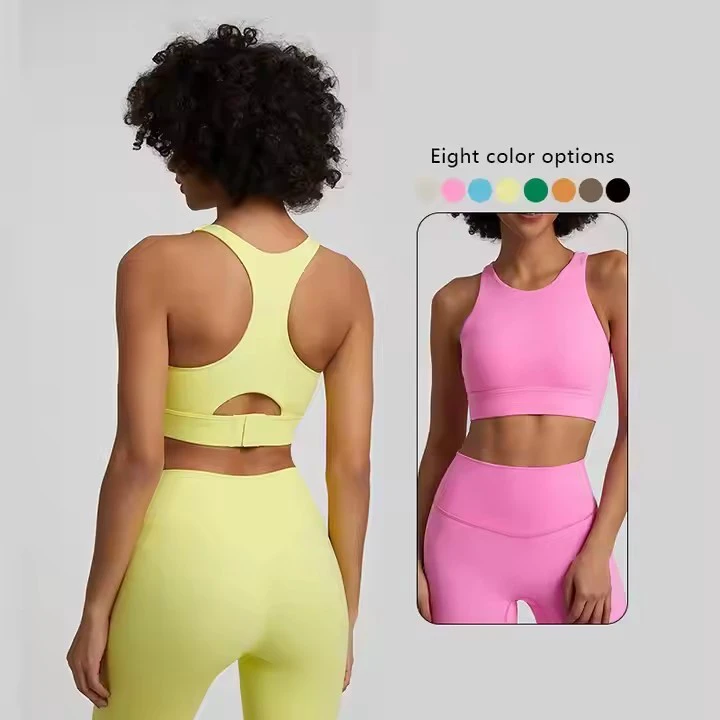 High Sports Bra With Buckle Fitness Activewear Women Buttery Soft Racer Back Yoga Bra