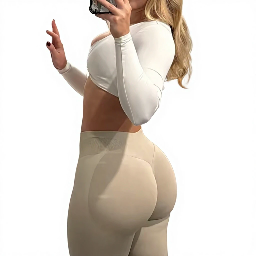 HUACHEN Solid Compression Scrunch Butt Lift Fitness Leggings with Push Mujer Anti-Bacterial Breathable Seamless Sports Gym Pants