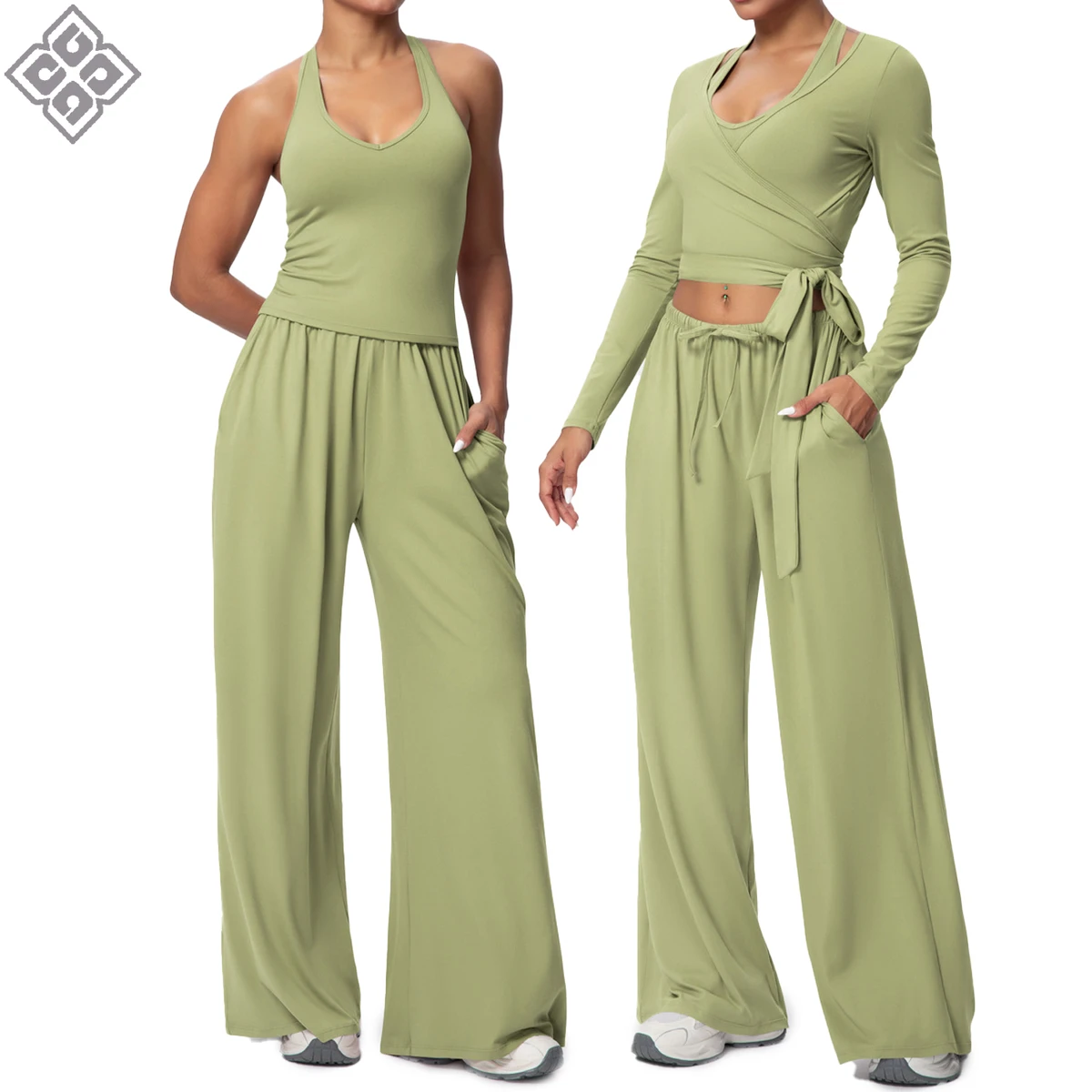 New Women's Personalized Design Yoga Clothes Brushed Tie Back Long Sleeve Yoga Top Breathable Casual Fitness Workout T-Shirt
