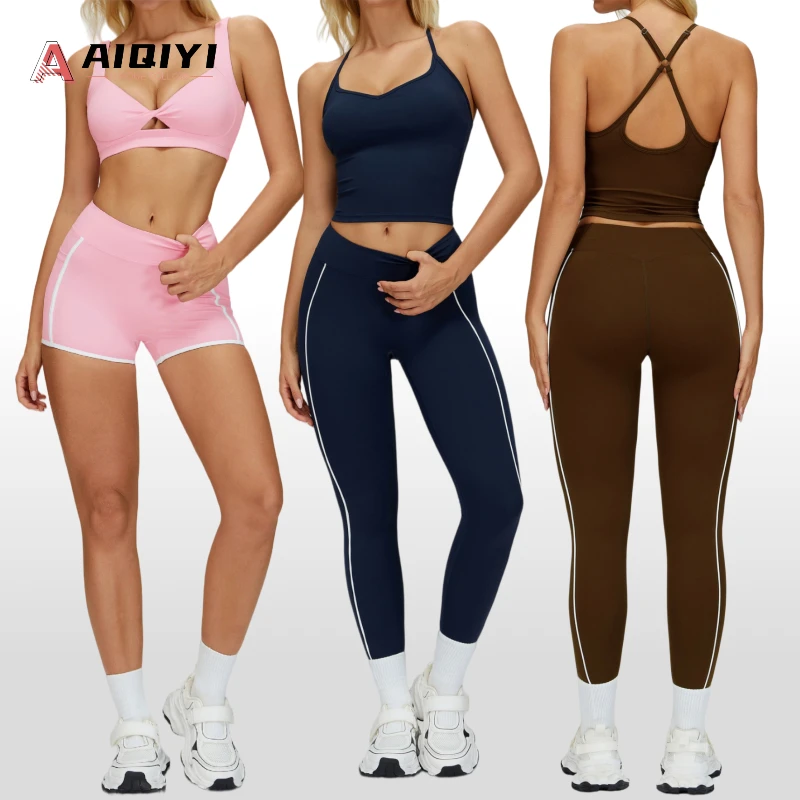 2501 Solid Nude-Feel Breathable Yoga Sports Set Crisscross Straps High Waist Outdoor Running Fitness 2-Piece Yoga Set