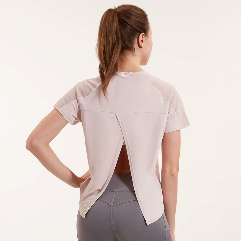Popular Design Workout Women Sportswear Yoga Running Sports Shirt Yoga t Shirt for Women Quick Dry Backless Gym Shirts