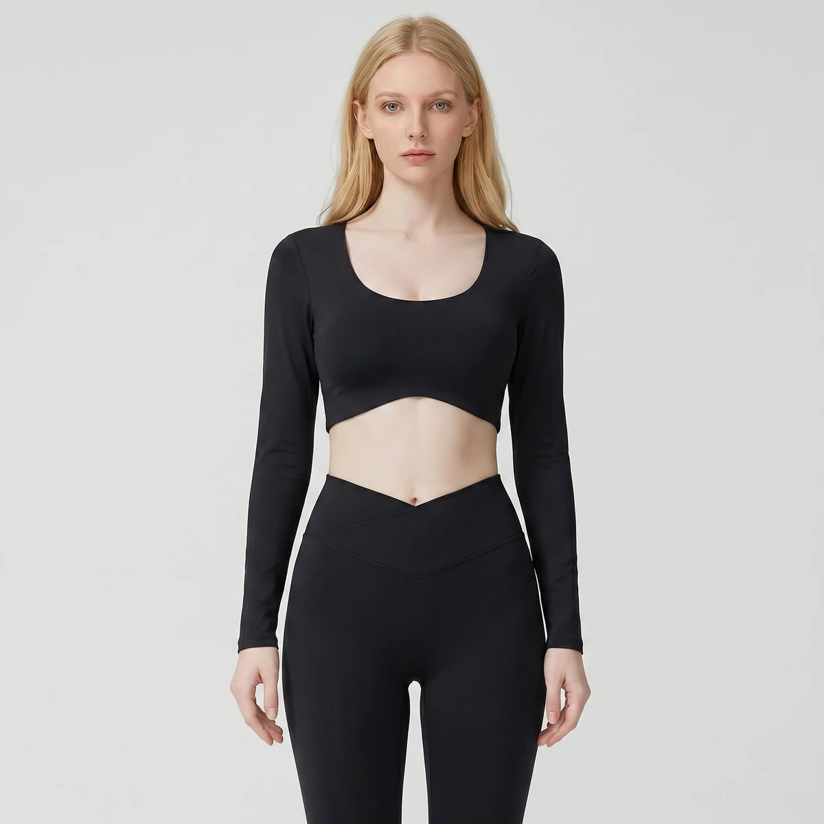 Women's Autumn Sexy Tight Long-sleeved Yoga Sports T-shirt Outdoor Quick-drying Top