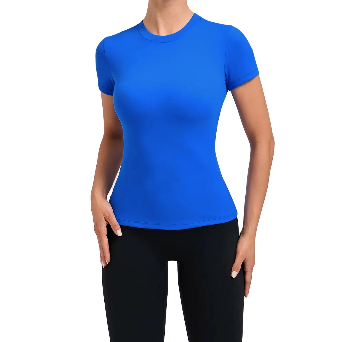 2PCS Yoga Set Women's Fitness Long Sleeve T Shirt Top High Waist Leggings Short Sport Suit Running Sportswear Tracksuits