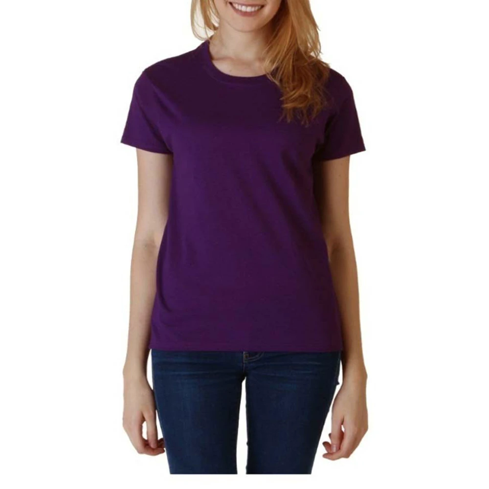 Custom Logo Plus Size Summer Women's Cotton Spandex Casual T-Shirt OEM/ODM Short Sleeve Tops for Ladies Wholesale Factory Price