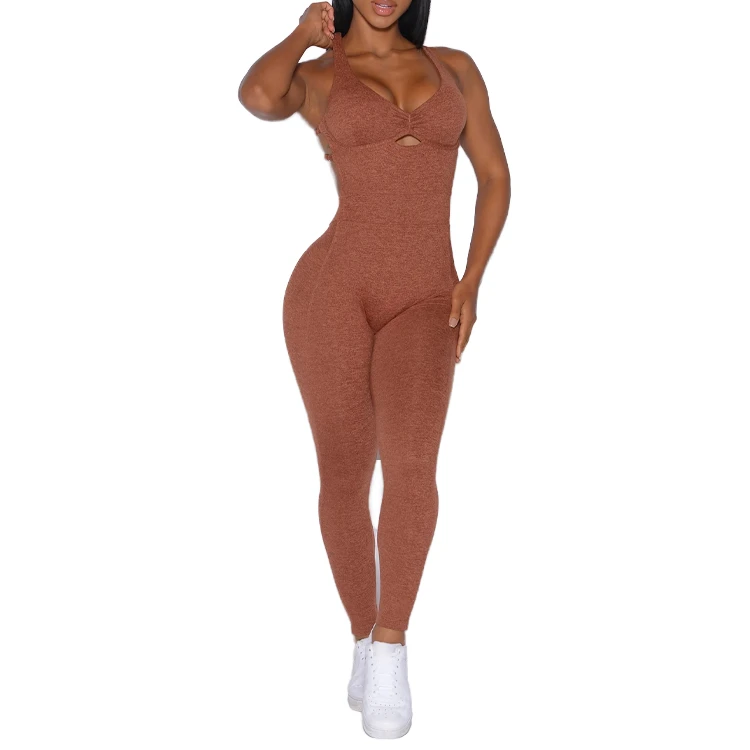 GC Cross adjustable shoulder straps one-piece yoga suit dance peach hip sports tights