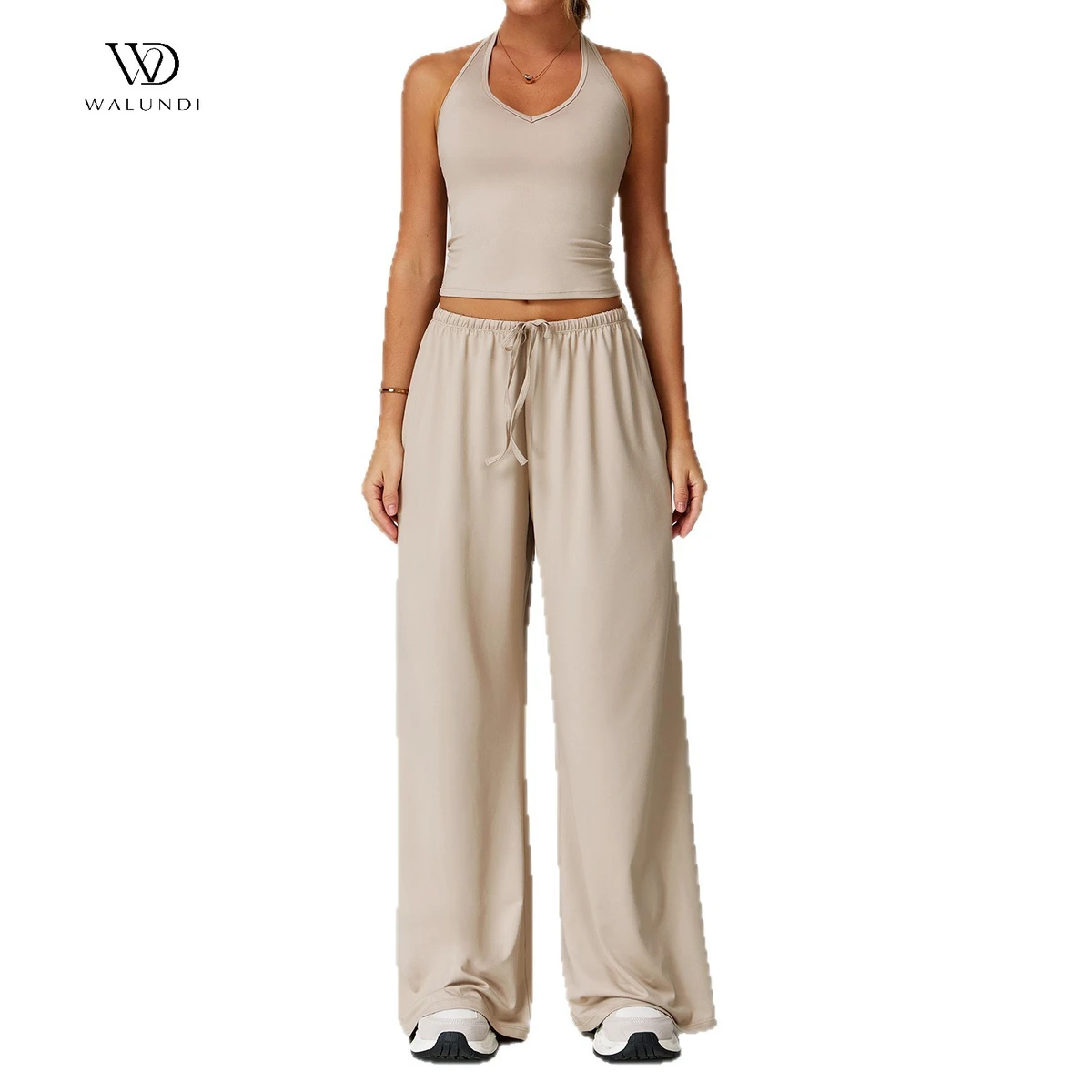 Yoga Set Women's High-end 3-Piece Running Yoga Clothes Casual Loose High Waist Full Length Quick Dry Sports Fitness Clothes