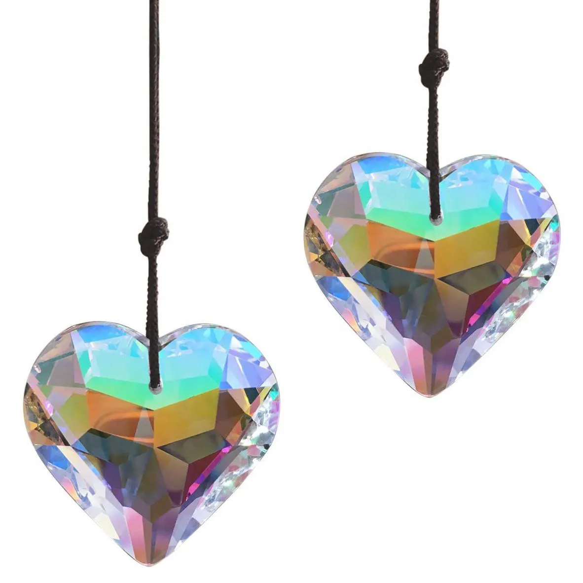 Wholesale Bohemian Handmade Crystal Heart Prism Rainbow Maker for Window Home Office Wedding Party Garden Decoration