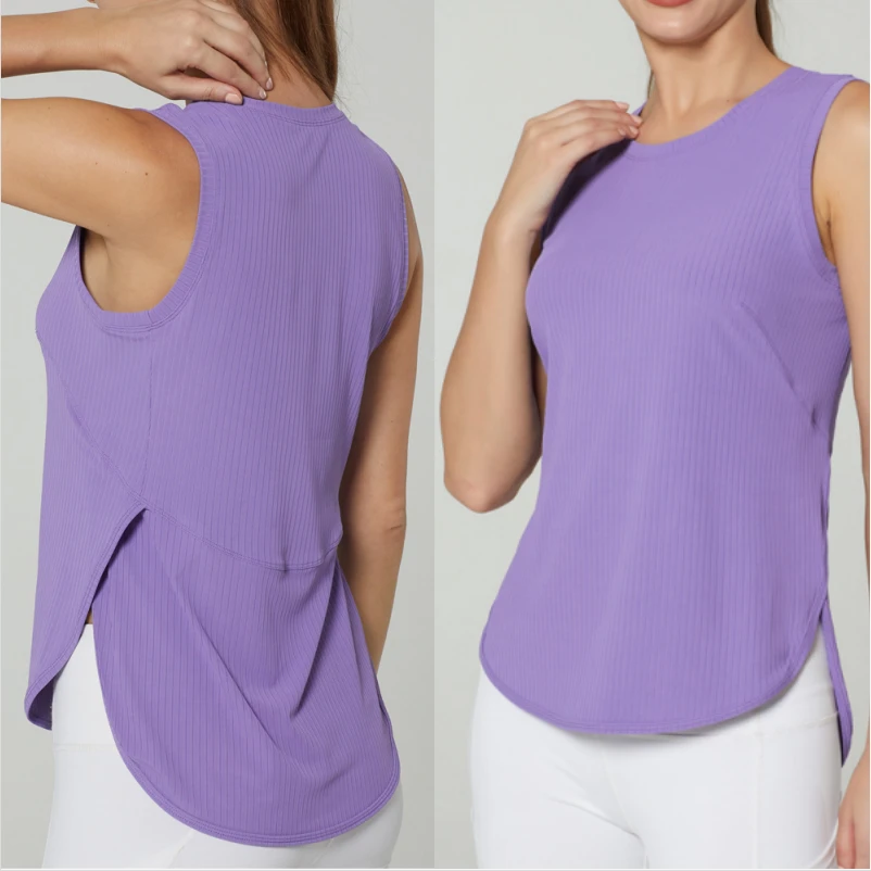 Aoyema Women's Lightweight Activewear Workout Tank Top Cool-Dry Sleeveless Loose Fit Yoga Shirts Long Athletic Tops for Women