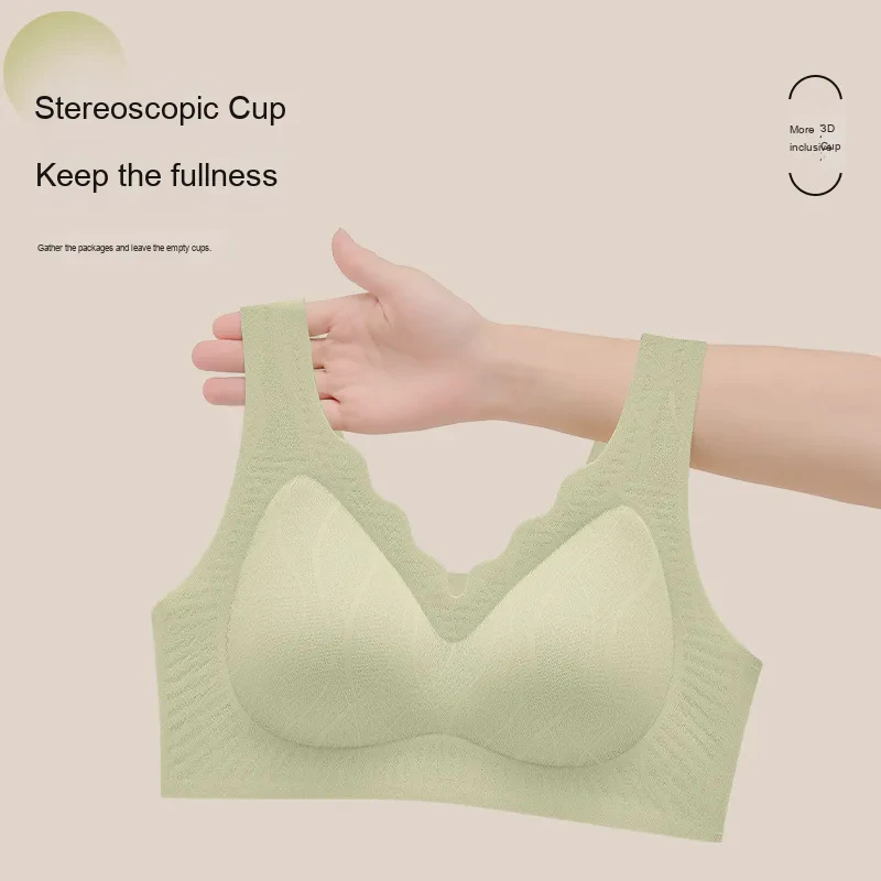 High Quality Seamless Sports Bra Solid Lace Knitted Design Anti-Sagging Vest for Large Breasts Everyday Use Thin Push-Up