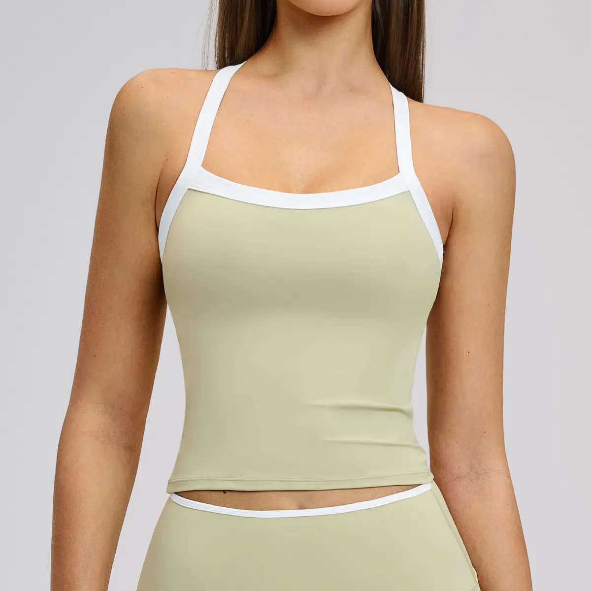 Women's Plus Size Yoga Tank Top Casual Summer Cutout Back Contrast Color Eco-Friendly Breathable Quick Dry Embroidery Fitness