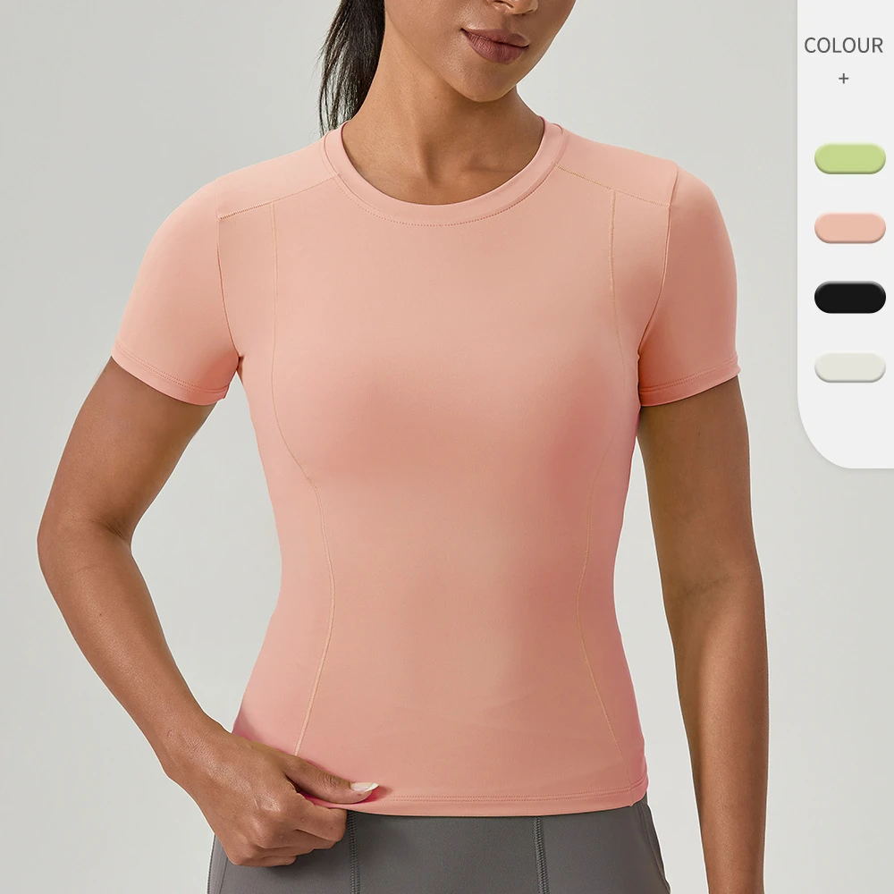 Women's Running Yoga Shirt with Four-Way Stretch Breathable Quick-drying for Fabric Simple Design for Fitness Sports Top