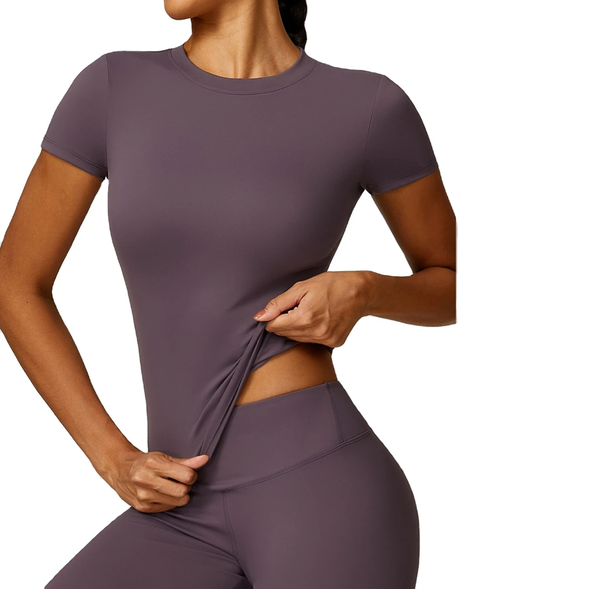 Women's High Quality Quick-Drying Slim Fit Long Sleeve Yoga Top Leggings Elastic Waist Closure Solid Outdoor Running Plus Size