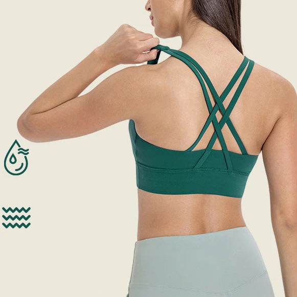 Women Athletic Running Exercise Cross Back Gym Yoga Girls Sports Bras Activewear Sports Bra