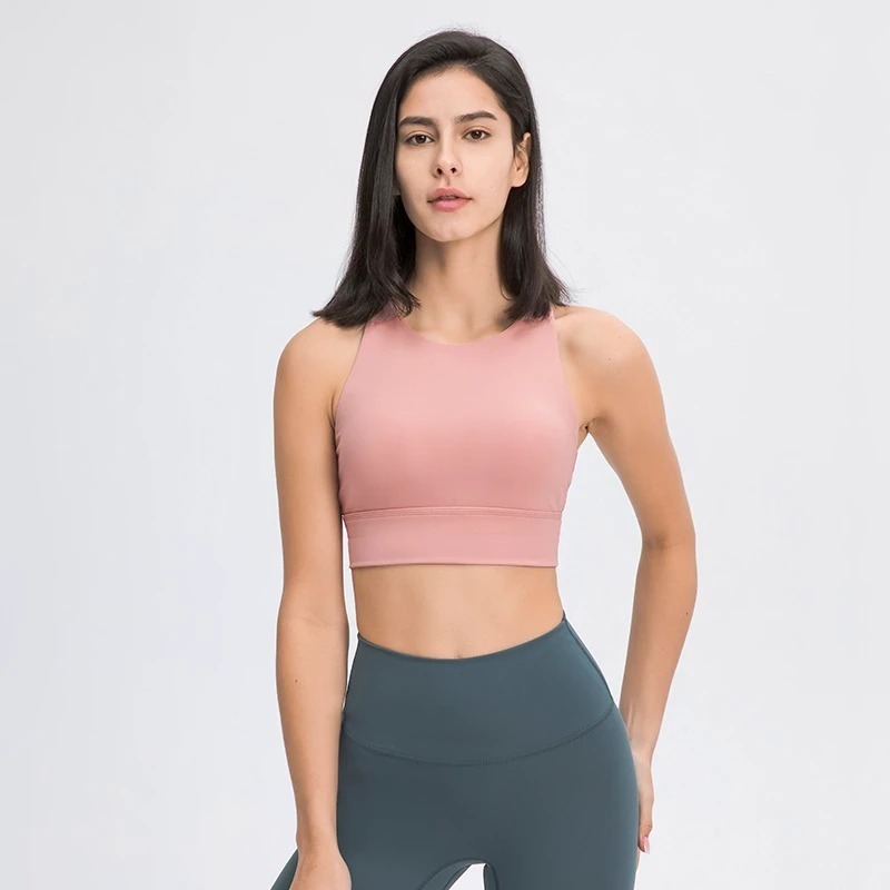Women's Top Selling High Quality Sports Bra Custom Wholesale Medium Support Seamless Eco-Friendly Quick Dry Lace Front Logo