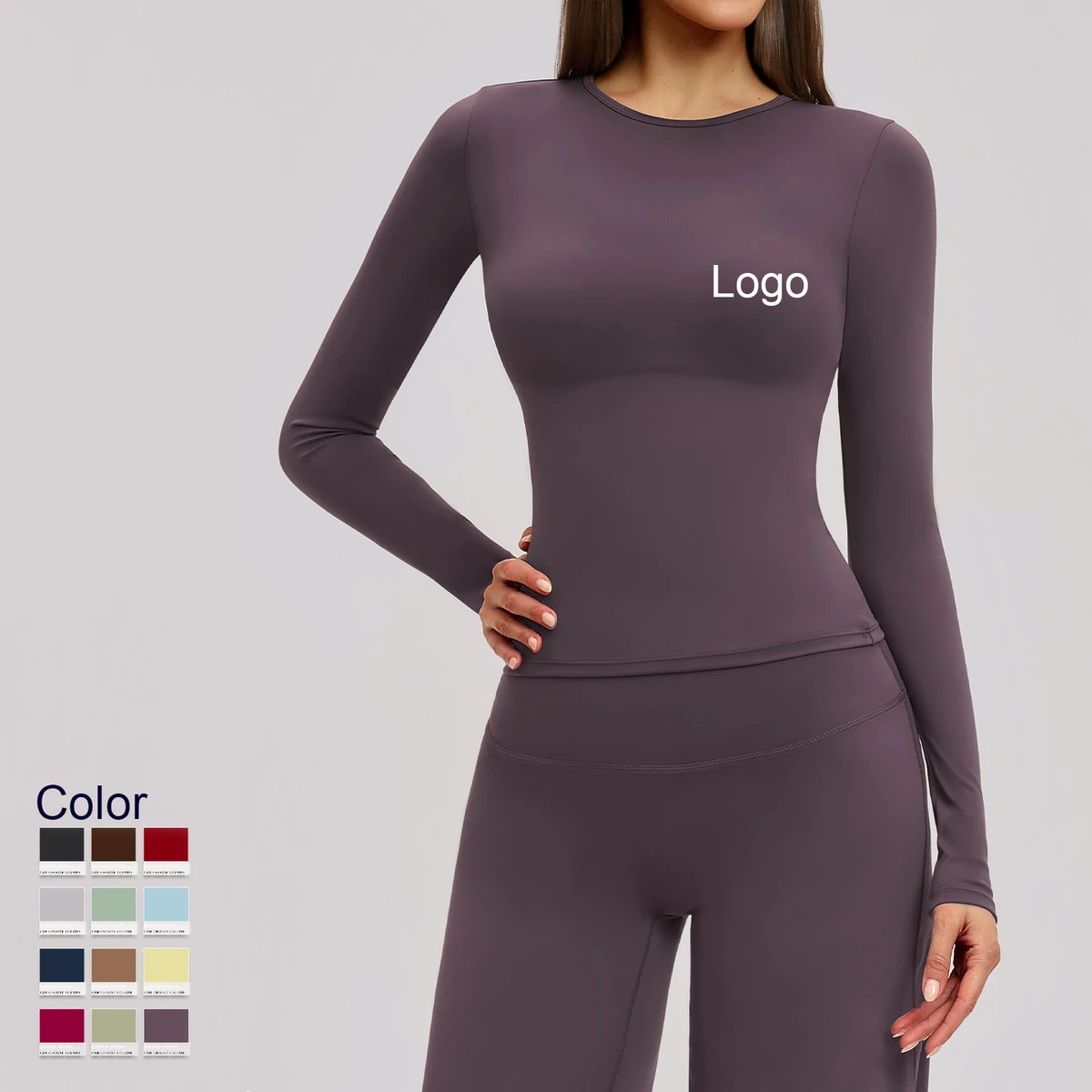 Luxury Solid Compression Shirt Women Yoga Sports Wear Breathable Quick Dry Brushed Tight High Stretch Nude Soft