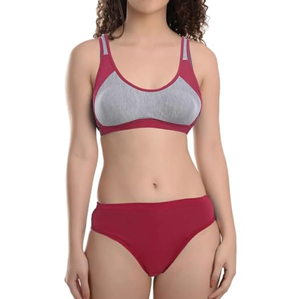 Women Sports Bra Set 3/4 Cup Adjustable Straps Wire Free Seamless Stretch Comfortable Fitness Underwear Soft Breathable