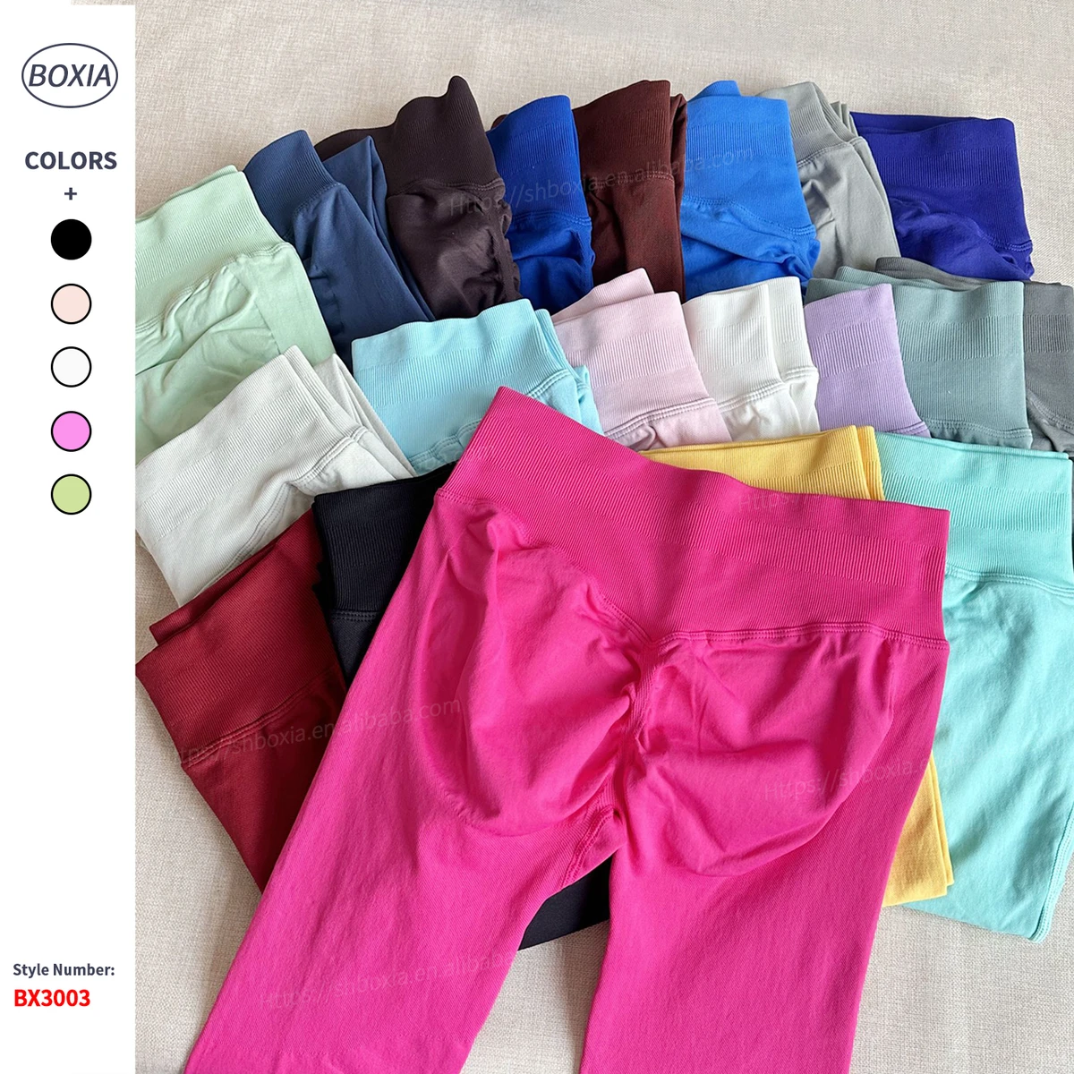 28 Color Wholesale Costom LOGO Low Waist Yoga Leggings Women Scrunch Butt Seamless Gym Pants Lady High Elasticity Hot Sale Pants