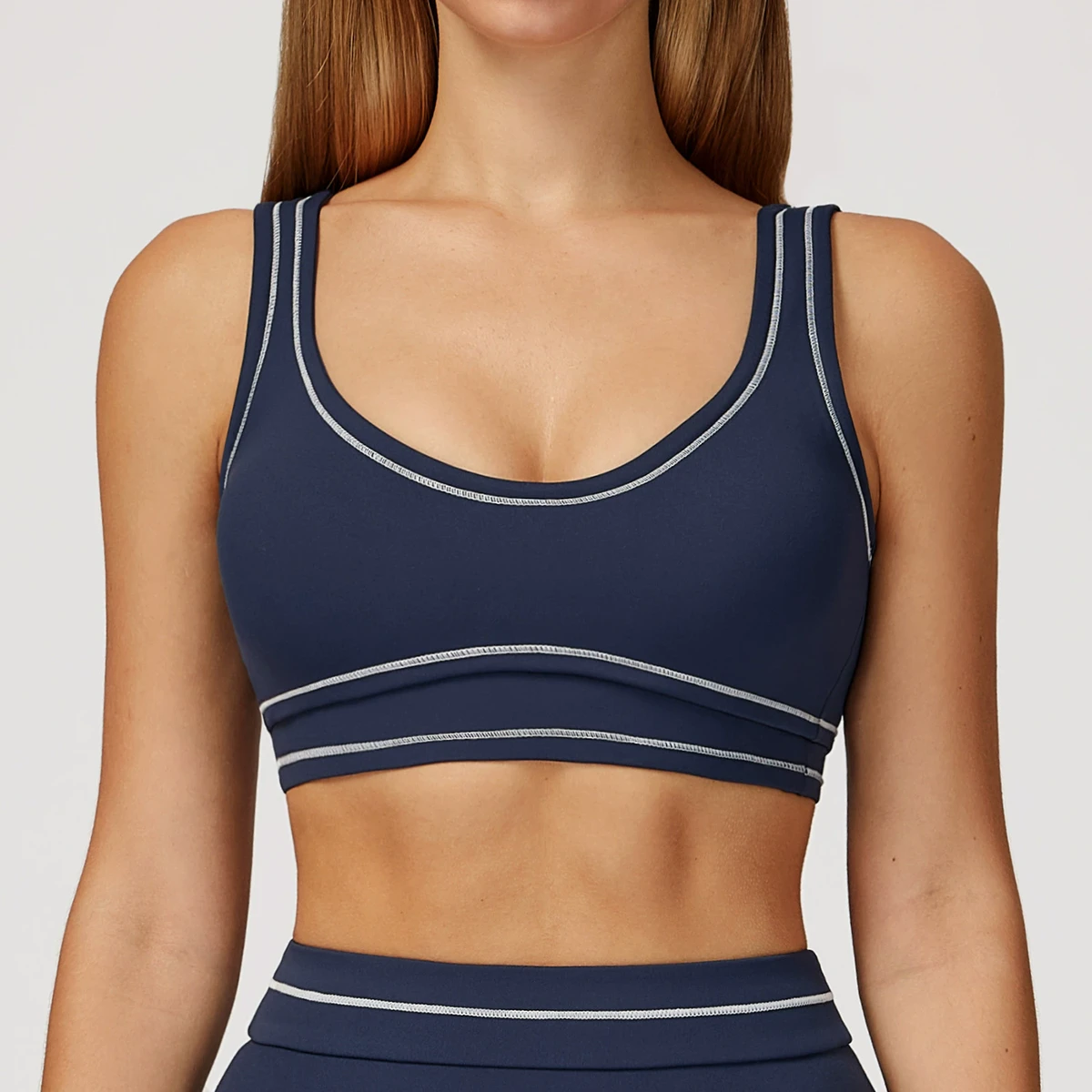 Brushed Halter Neck Yoga Bra High-end U-shaped Beauty Back Sports Bra with High Support for Running Fitness and Yoga