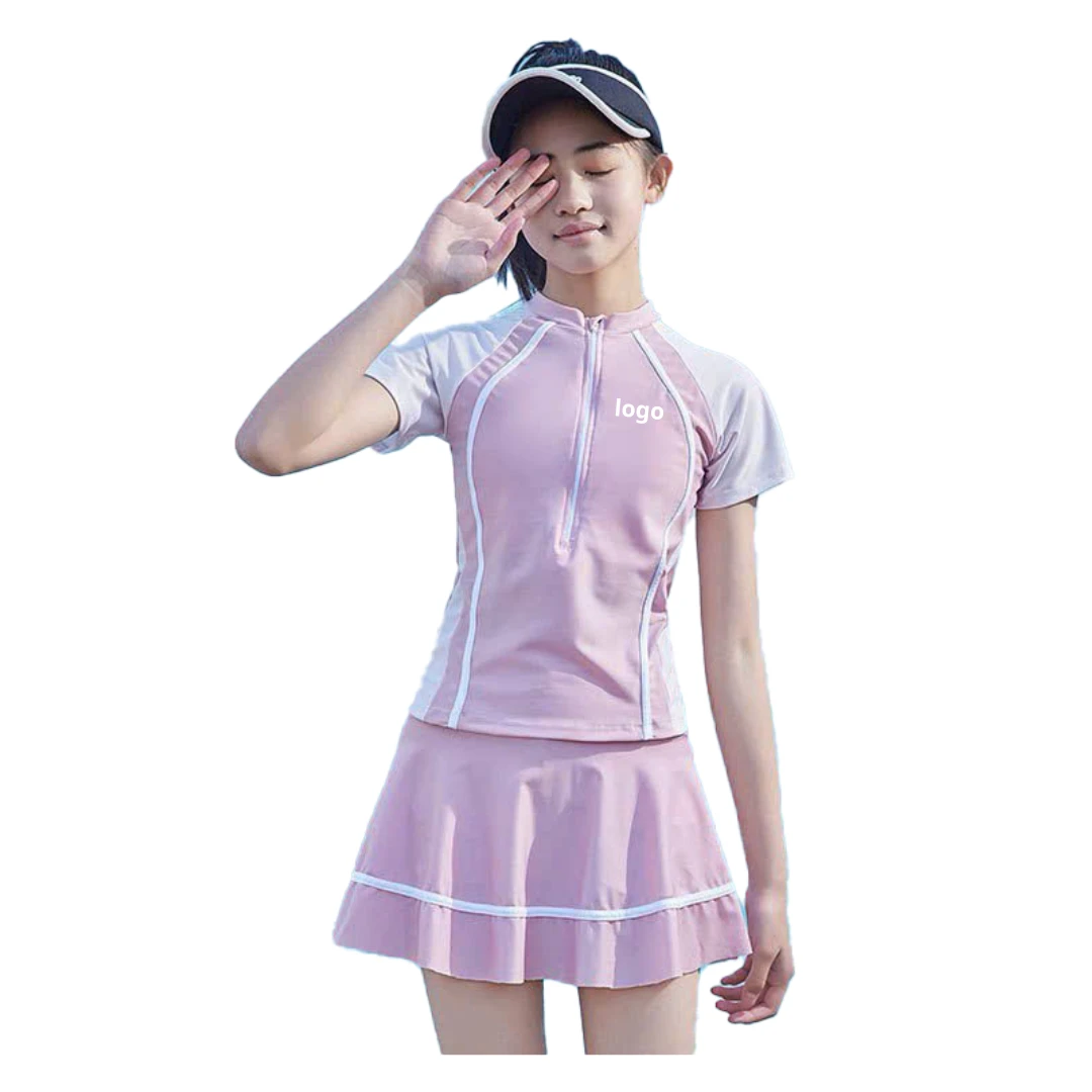 New Arrival High Quality Nylon-Spandex Girls Children's Swim Brief Quick Dry Waterproof Anti-Bacterial UV Protection Swimwear