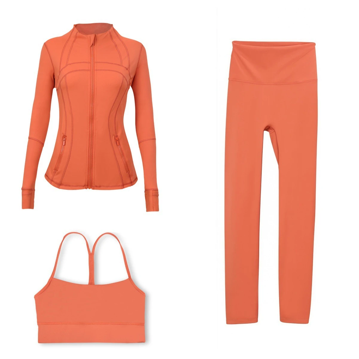 Sportswear Women Custom Workout 3 Piece Legging Set Fitness Three Piece Yoga Jacket and Legging Set Women