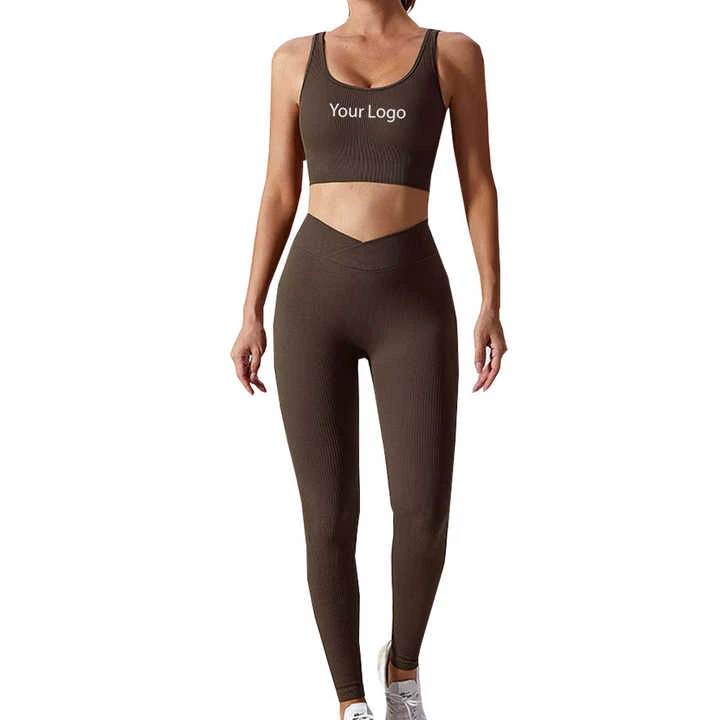 gym wear set women high stretch sports outfit women workout set long sleeve top leggings suit ladies activewear set