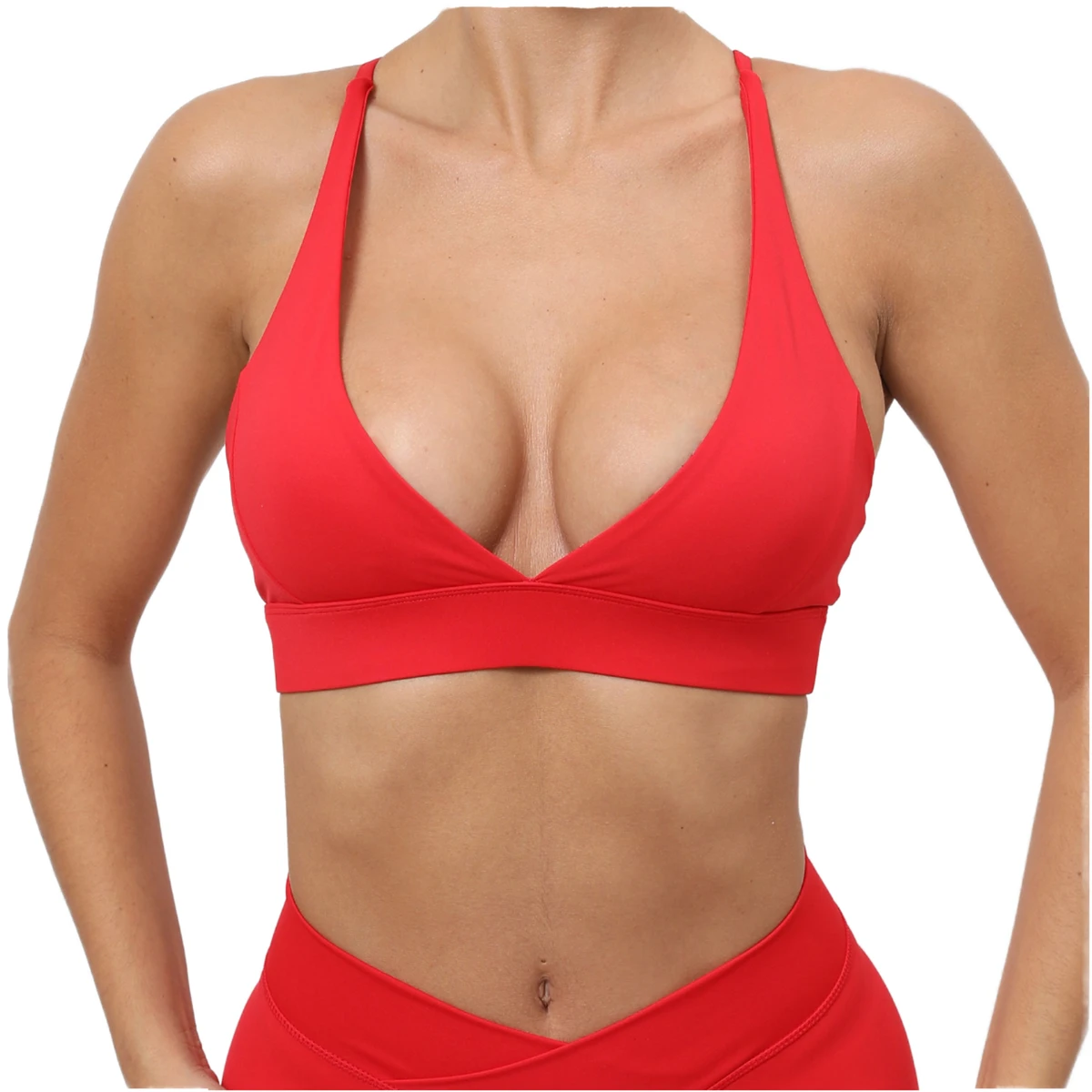 Seamless Cross Strap High Support Backless Breathable Sports Bra Front for Women's Yoga Gym Workout-Quick-Drying Large Size
