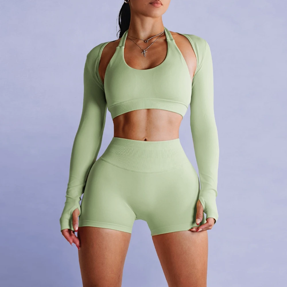 Women Bolero Shrug Long Sleeve Super Crop Top Thumb Hole Gym Layering Activewear Naked Feel Fitness Workout Yoga Athletic Tops