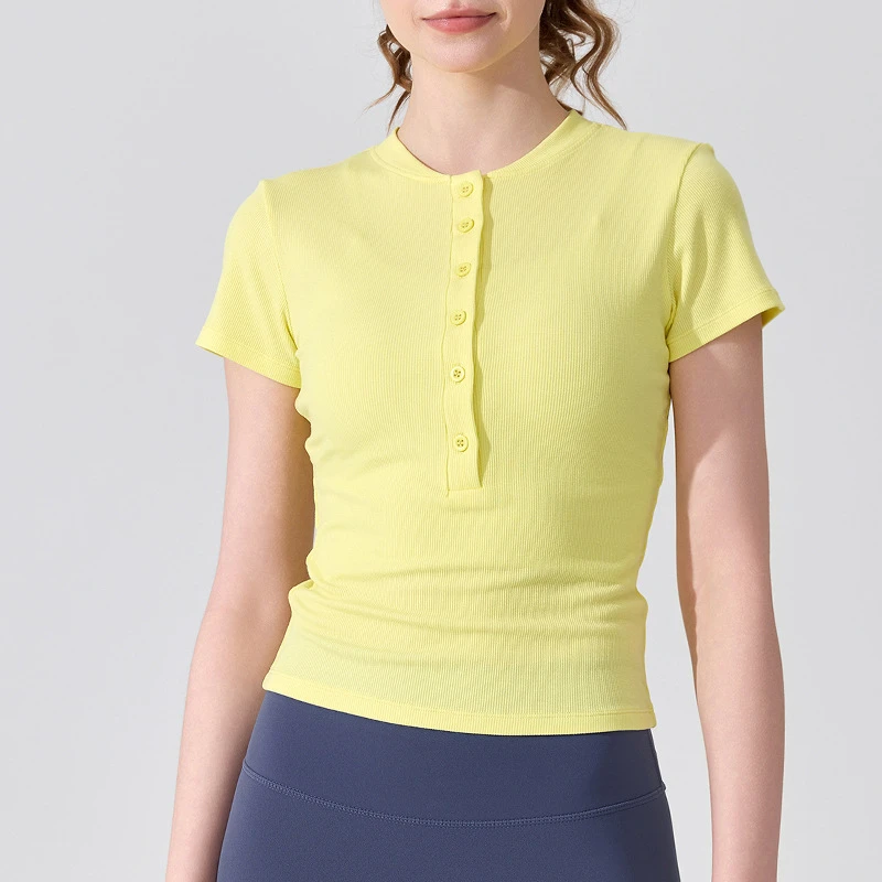 Soft Breathable Spandex Plus Size Yoga Top for Women Windproof Half Zip Short Sleeve Fitness Shirt Four-Way Stretch Skinny Fit