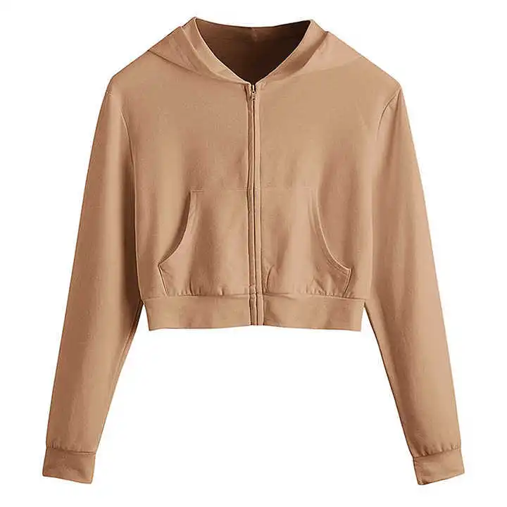 Custom Long Sleeves Yoga Sportswear Woman Crop Top Hoodies Women Training Hoodies