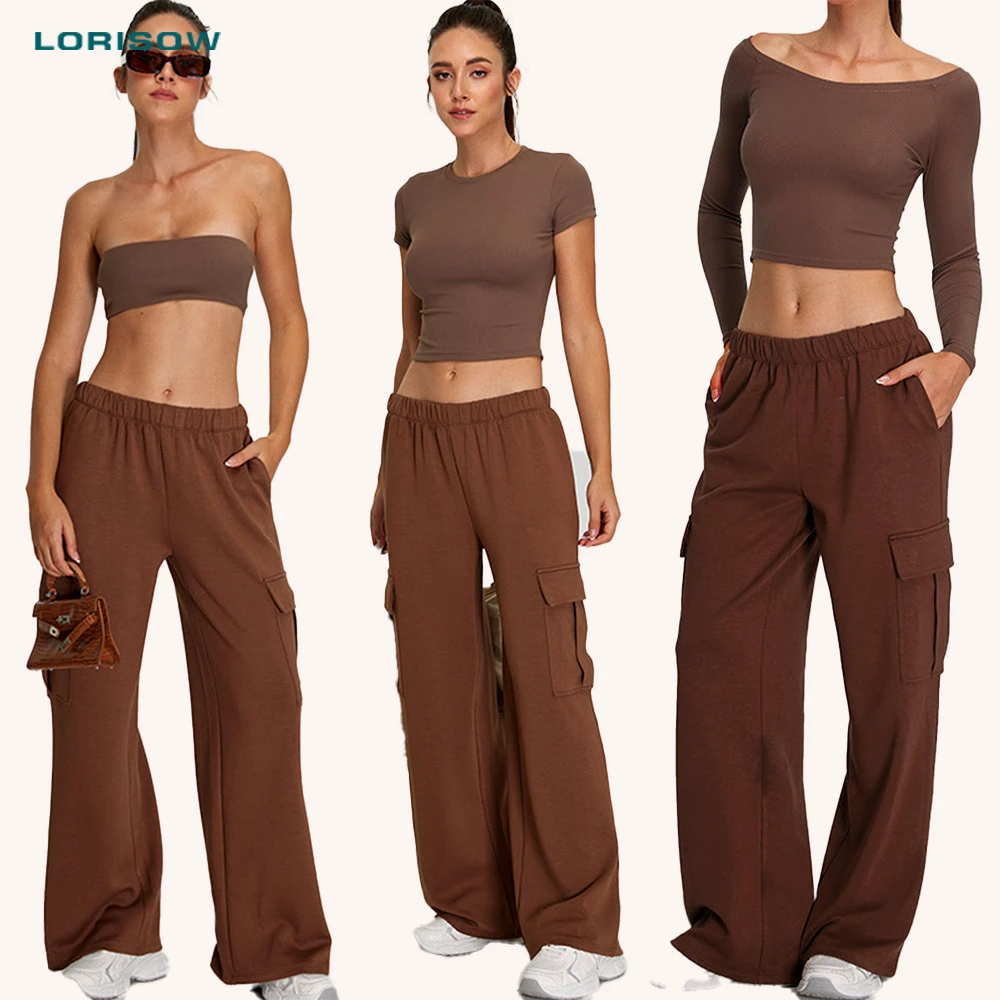 Custom Logo Loose Casual Short-Sleeved Long-Sleeved Yoga Top Slim-Fit Anti-Slip Casual Quick-Drying Fitness Set