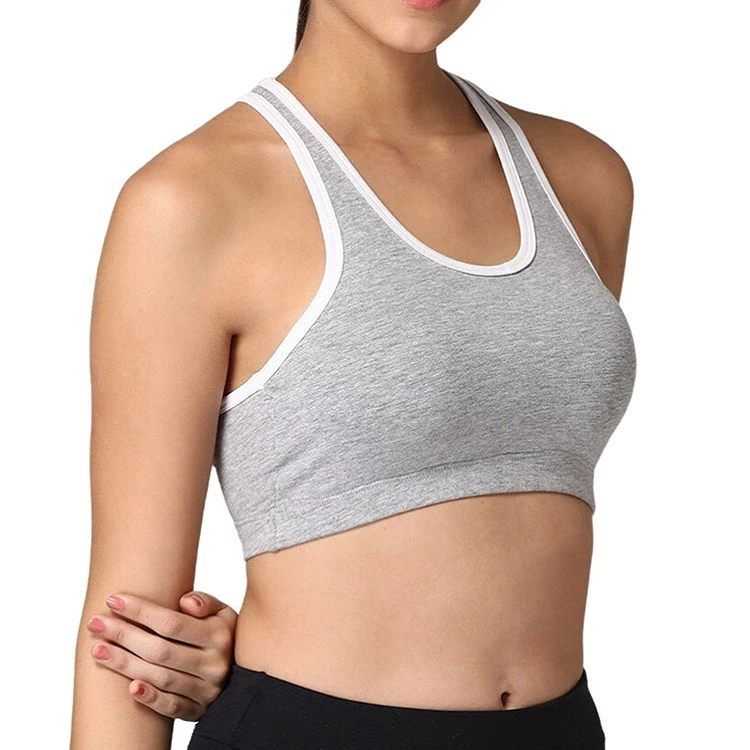 Wholesale Women's High Support Breathable Quick-drying Yoga Sports Bra Simple Front Logo Option Customizable Colors Designs