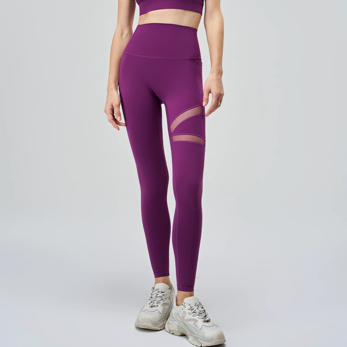 High Quality Women's Fitness Gym Sports Leggings Breathable Quick Dry Yoga Pants Elastic Waist Spandex/Nylon Solid Pattern