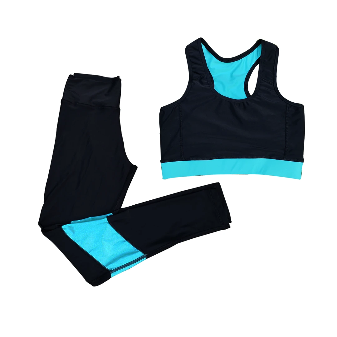 Women's High Quality 3-Piece Yoga Set Lightweight Solid Sports Bra Leggings Breathable Four-Way Stretch Elastic High Waist Quick