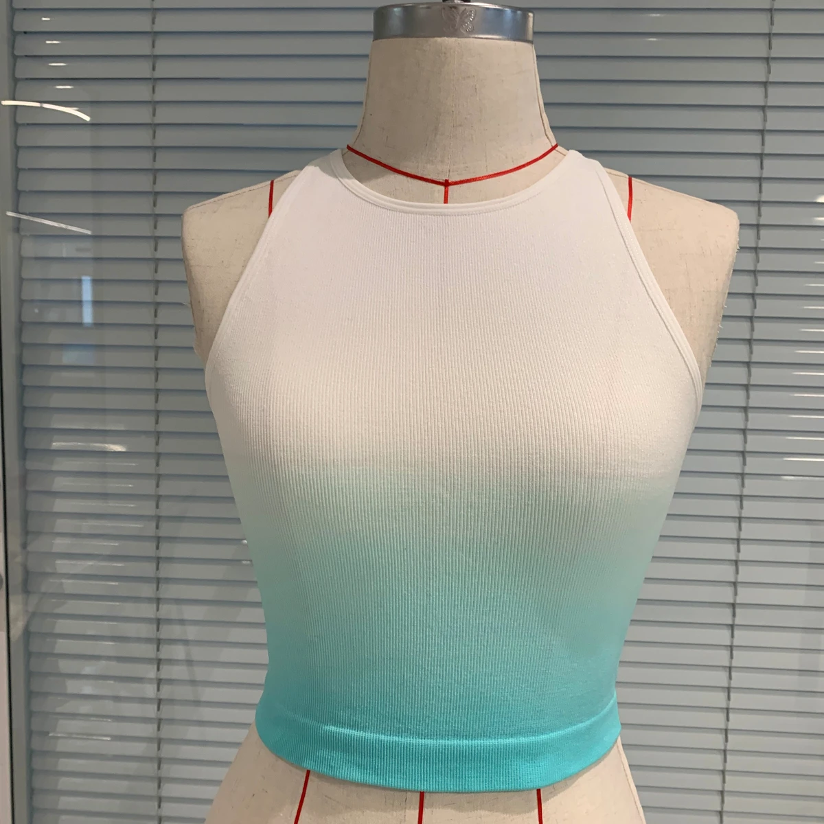 OEM Yoga Wear Seamless Sports Tops Gradients Vest Ladies Dip Dye Top
