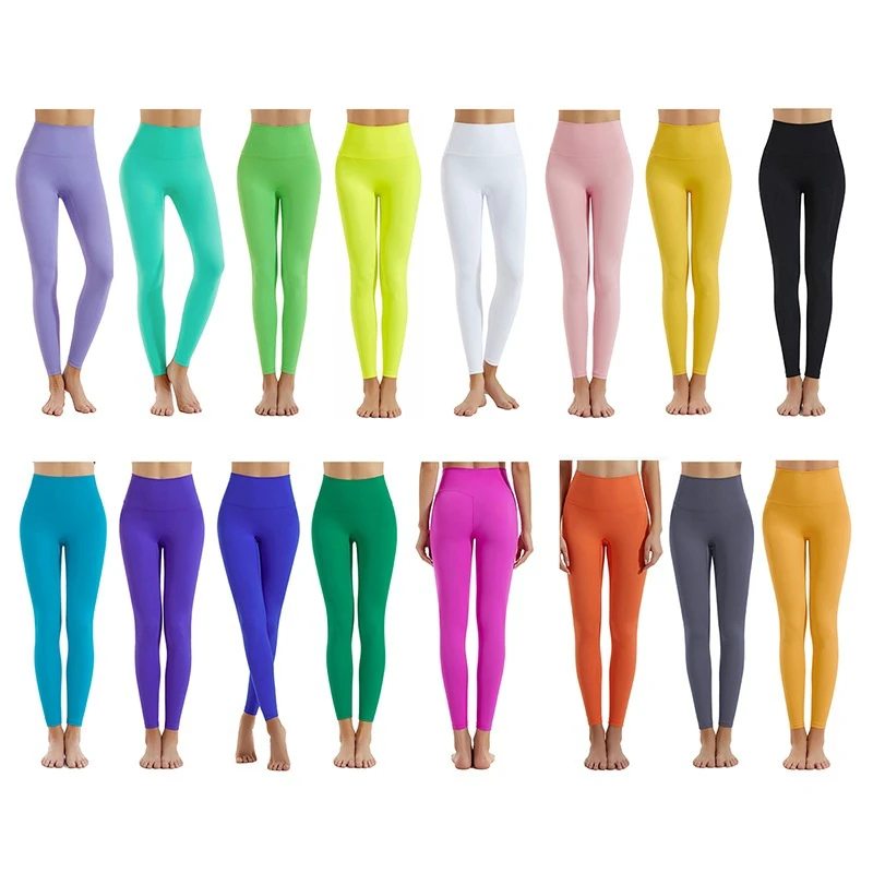 Yoga Pants Women's Spring Autumn High Waist Hip Lifting Tight Quick-drying Running Sports Spandex/Nylon