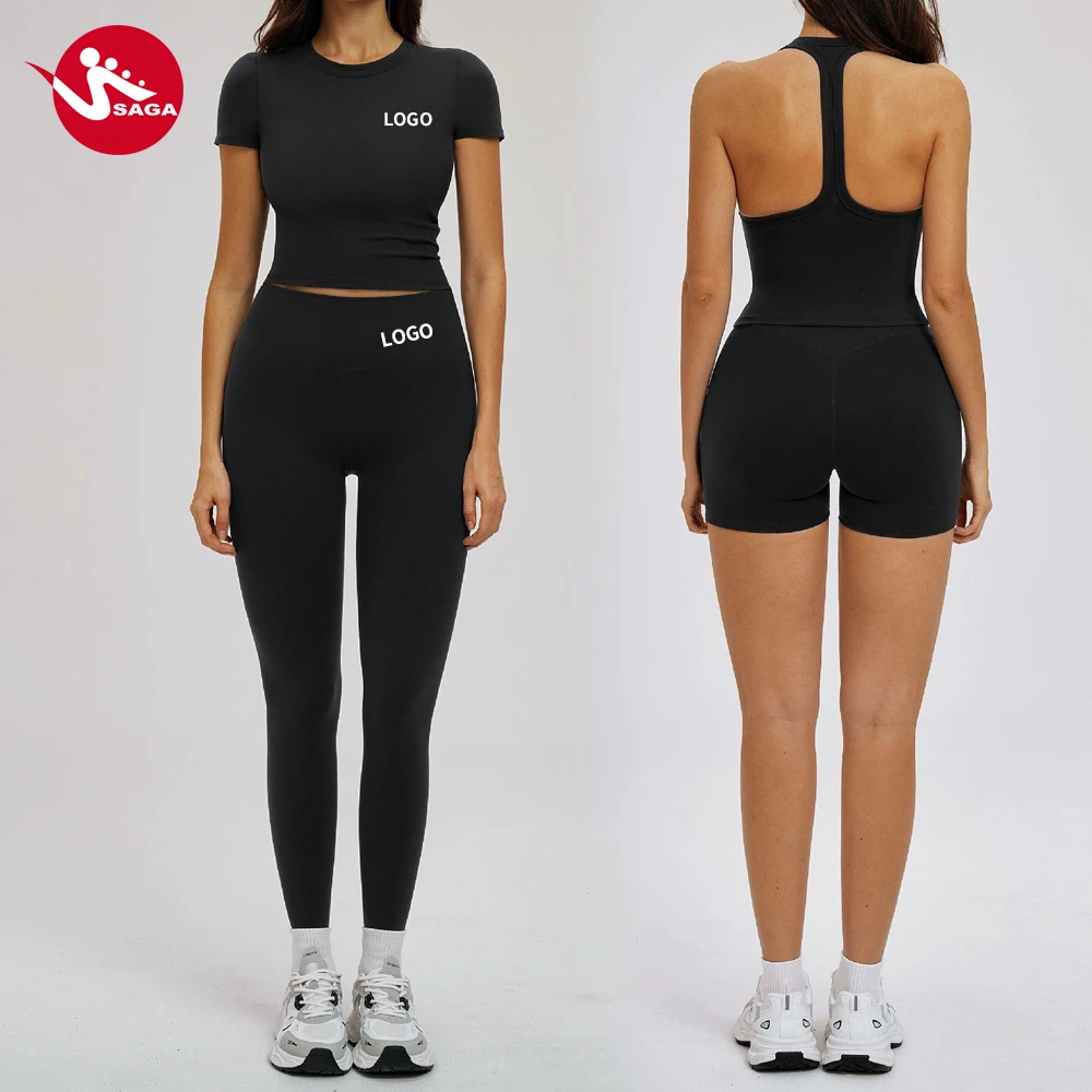 Wholesale Custom Soft High Waist Casual Style Comfortable Tight Beautiful Back Design Women Spring Daily Workout Yoga Set