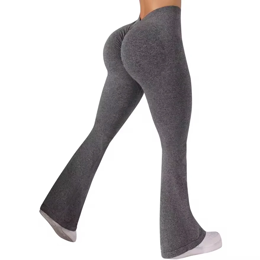 Women Scrunch Butt Sport Leggings Low Waist Training Yoga Wear Flare Yoga Pants