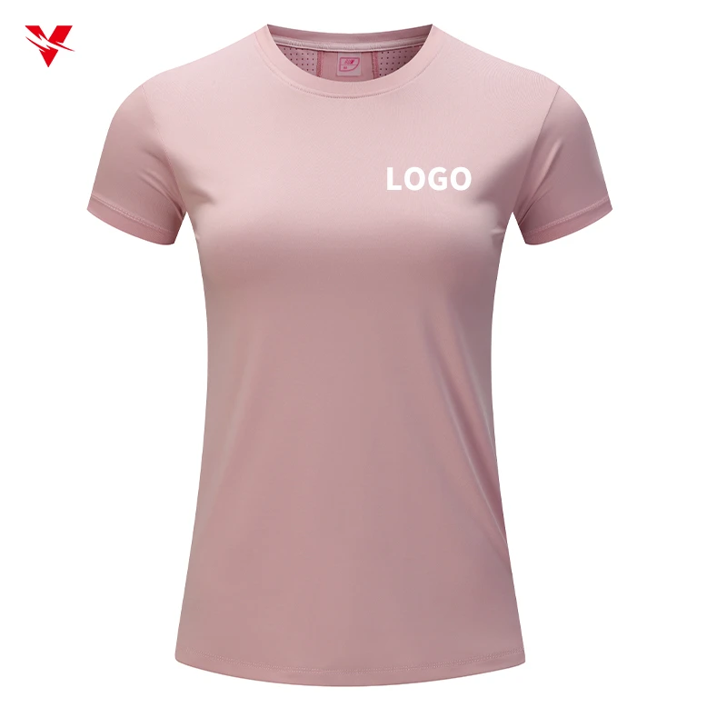 Custom Ladies High Quality Fitness Vest Sports Short Sleeves Gym Training Crop Top Workout Casual Yoga T-Shirt for Women F237