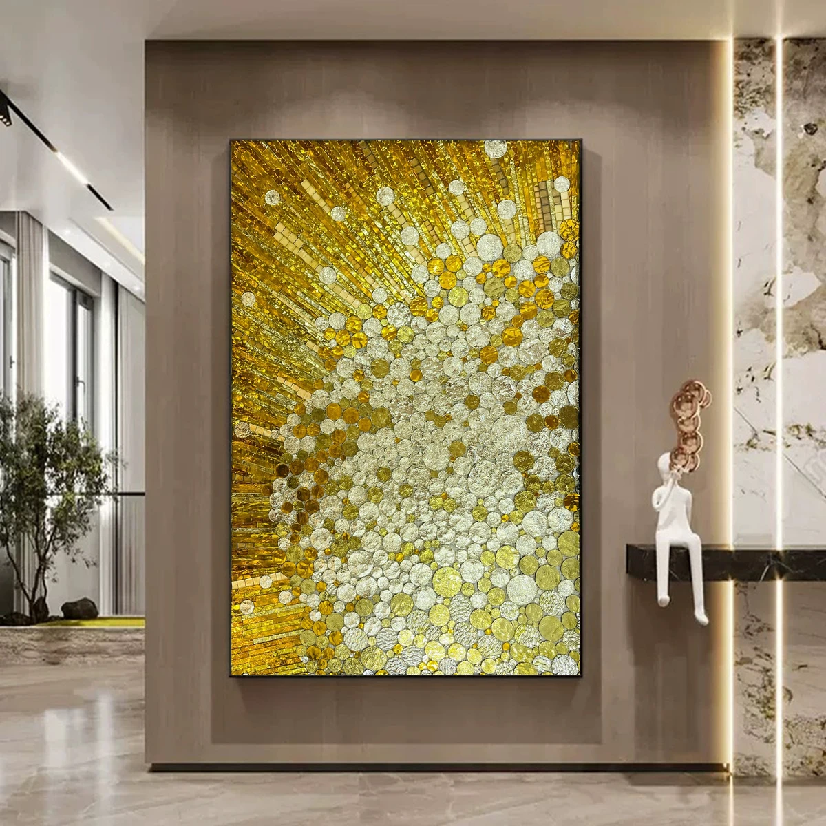 24K Gold Art Mosaic Glass Tile for Luxury Hotel Pool Decoration Wall Decor Sandwich Gold Leaf Foil for Bathroom Application