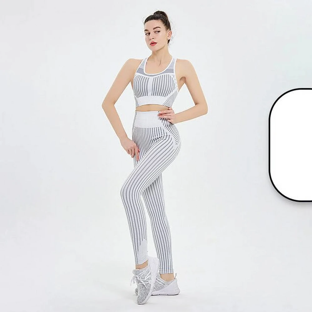 Women's Breathable Compression Yoga Shorts Bra Set Quick Dry Stretchy V Cut Back Fitness Sportswear With Spandex Lining