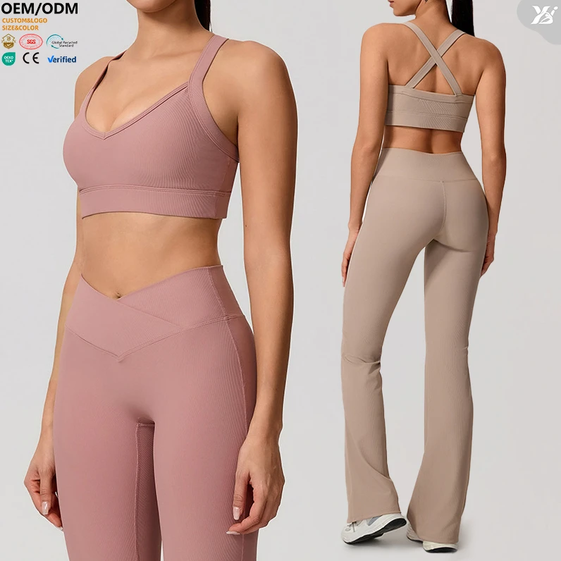 XW-NY7005 New Arrivals Activewear Cross Back Breathable v Back Workout Outfit Women Fitness Gym Clothing Custom Yoga Sports Bra