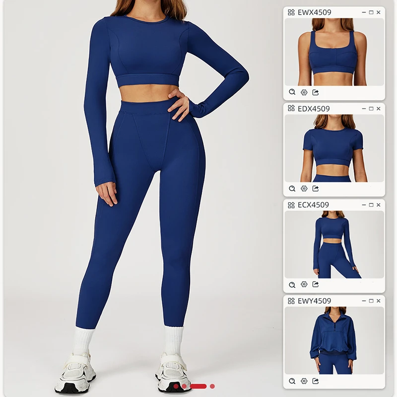 Wholesale Custom Logo 6-piece Set Bare Sensation Yoga Set Fitted Shockproof Sports Wear Running Outdoor Fitness Yoga Set
